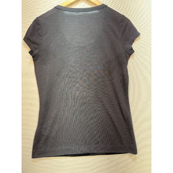 Calvin Klein Jeans Velour T-Shirt Womens Small Black Burnout - Picture 8 of 10